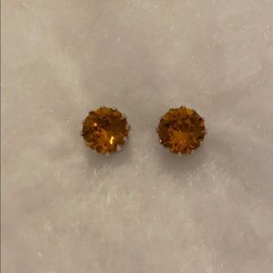 Crystal Topaz Stud Earrings